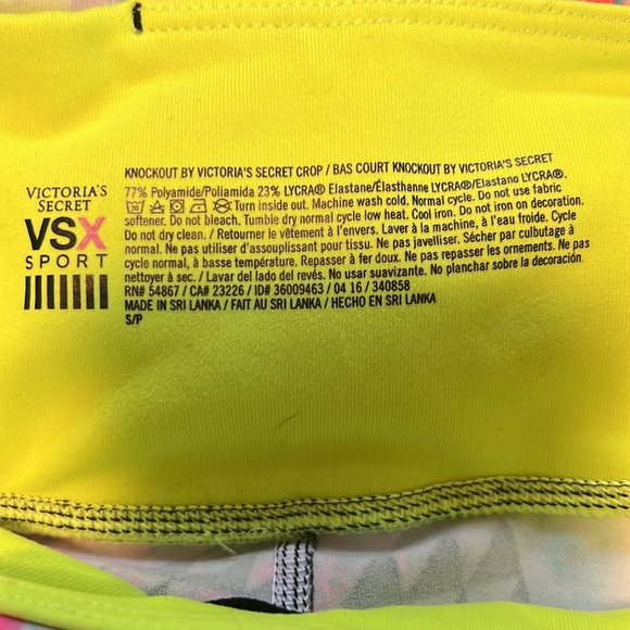 Victoria's Secret Sport Neon Blue Yellow Pink Geometric Knockout Crop Leggings - Picture 8 of 10